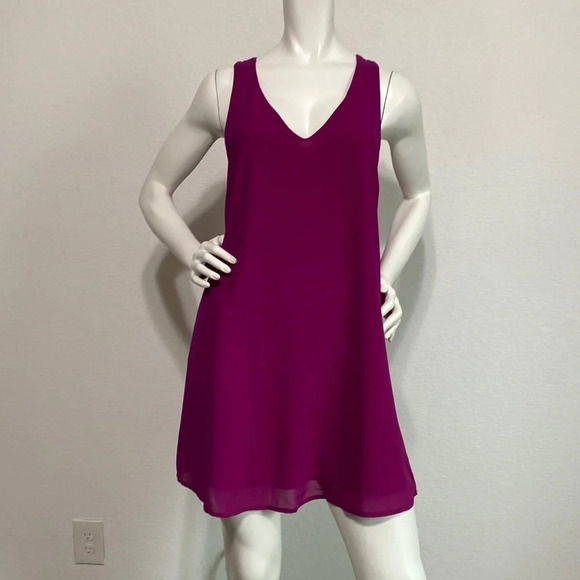 4SI3NNA Magenta Cape Back Swing Dress - Size S - Picture 2 of 14